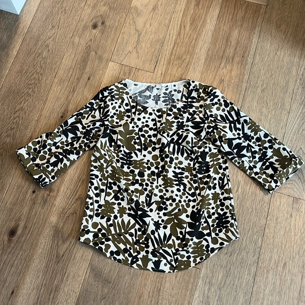 BODEN Rachel floral leaf abstract pullover top, size 4